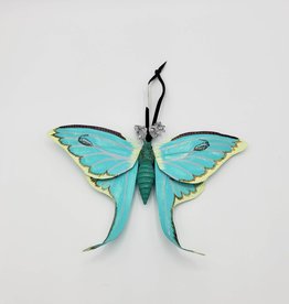 Painted Paper Luna Moth Ornament