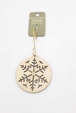Green Tree Jewelry Snowflake Ornament Laser-Cut Wood