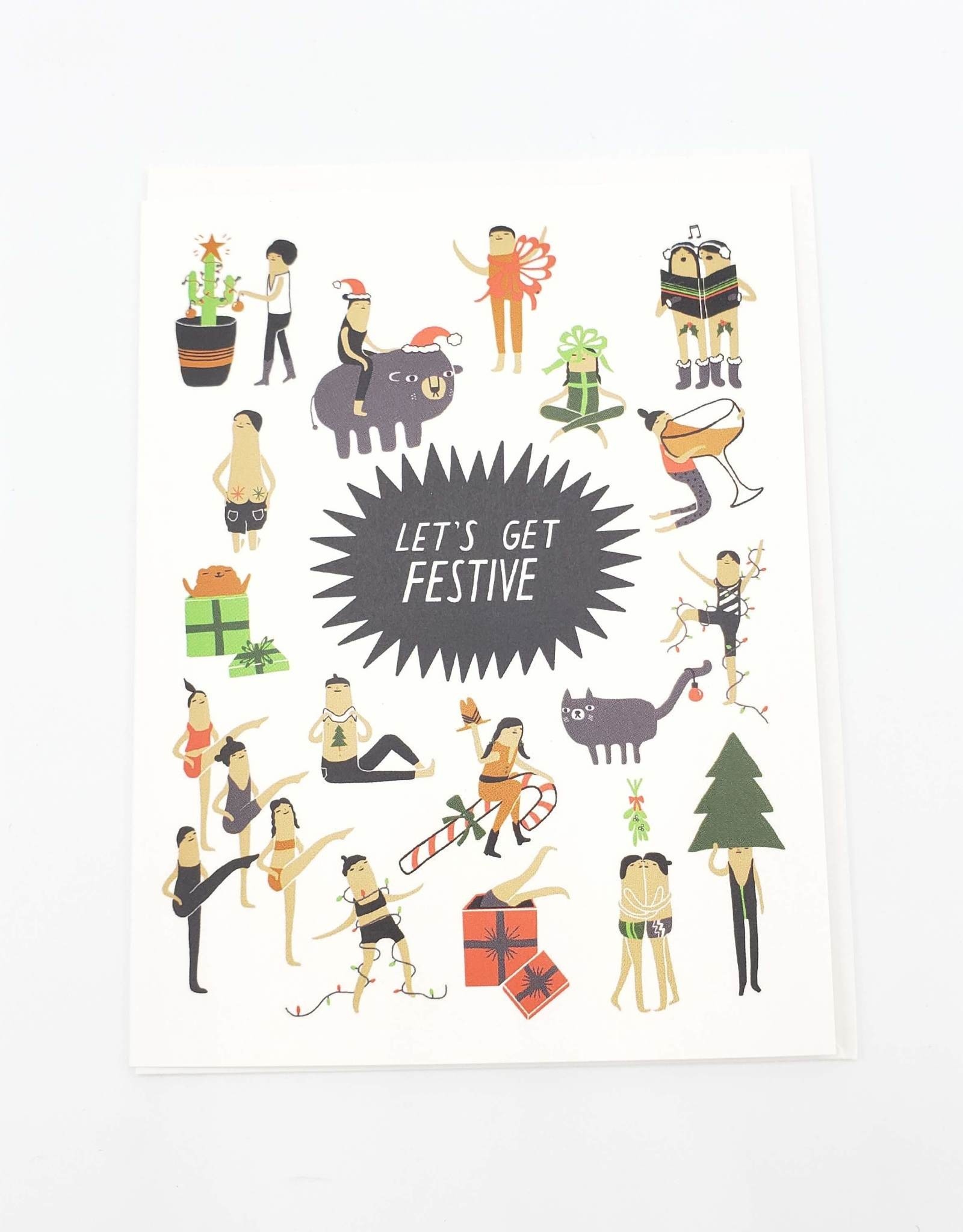 Let's Get Festive Holiday Greeting Card - Laura Berger