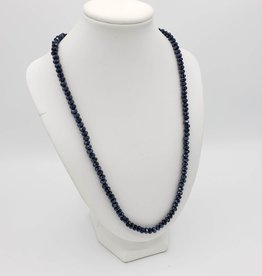 Black Crystals Single Strand Necklace