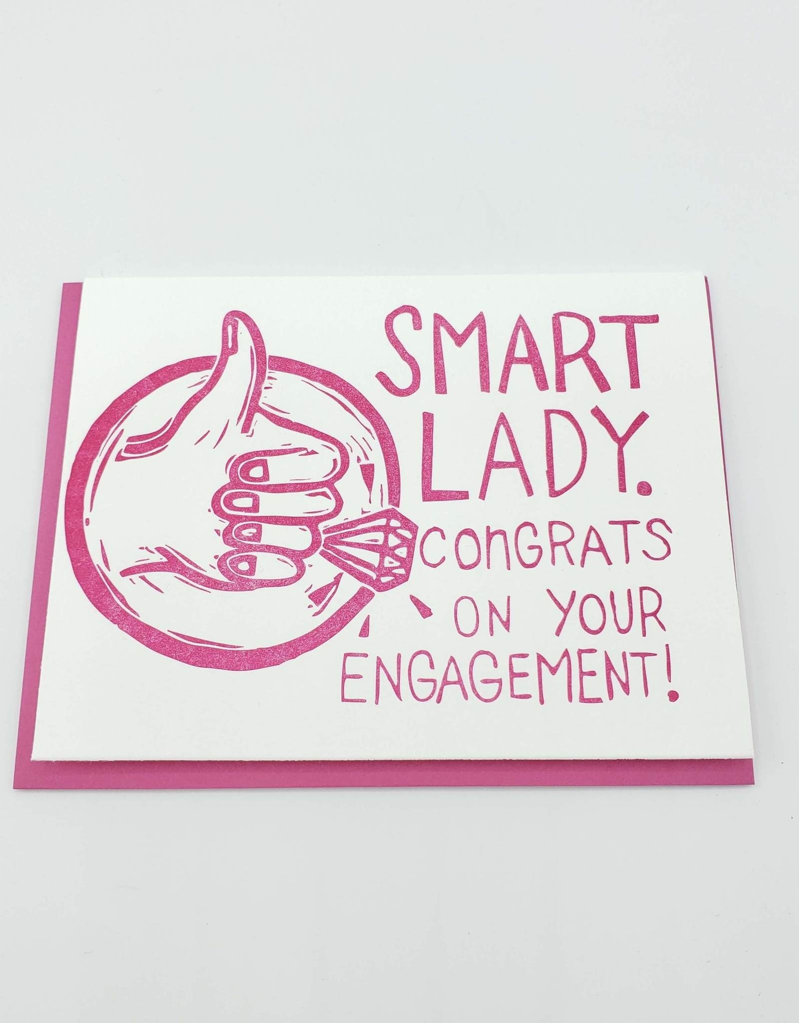 "Smart Lady. Congrats on Your Engagement" Greeting Card - Papa Llama