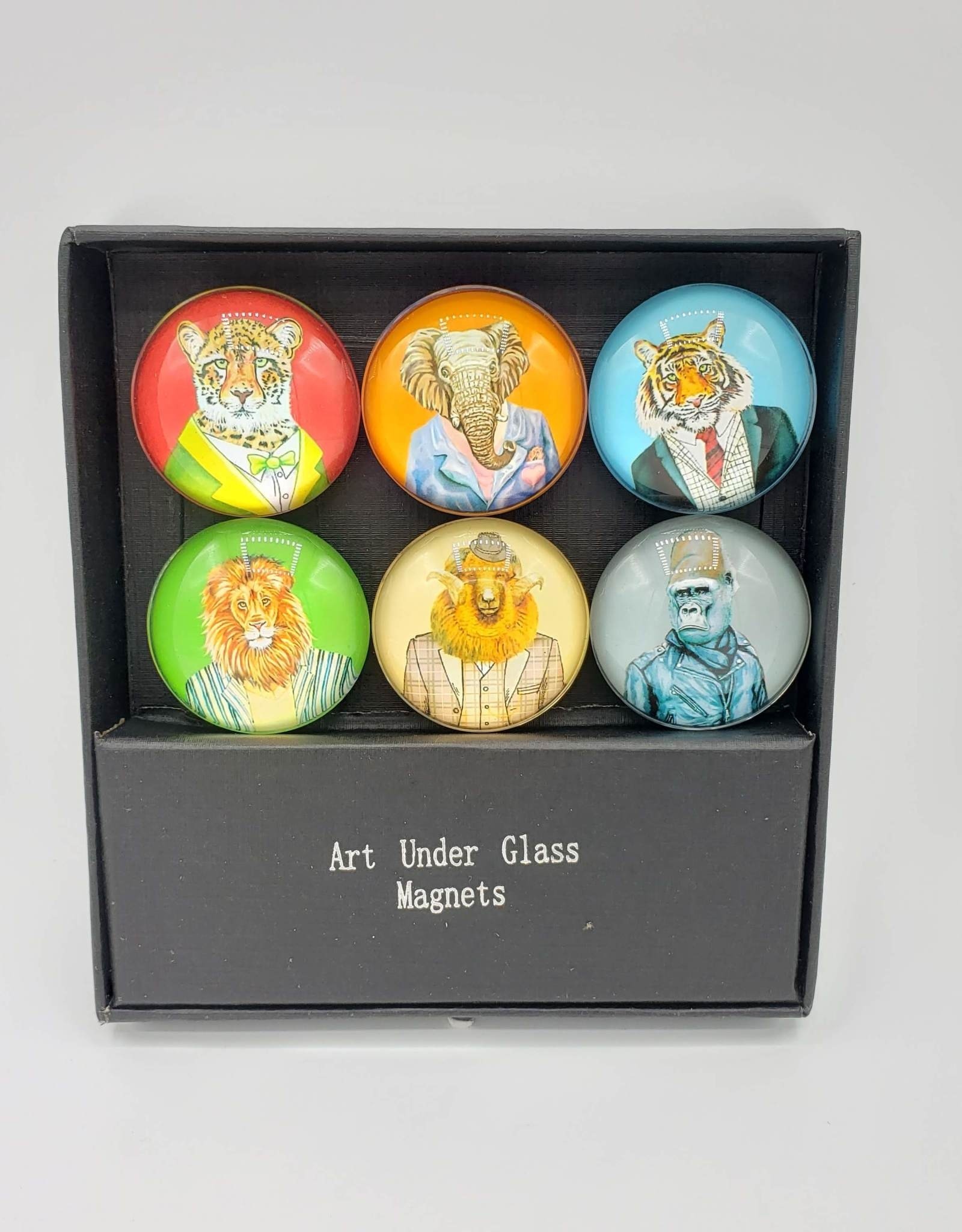 Wild Animals in Suits Glass Magnet Set of 6