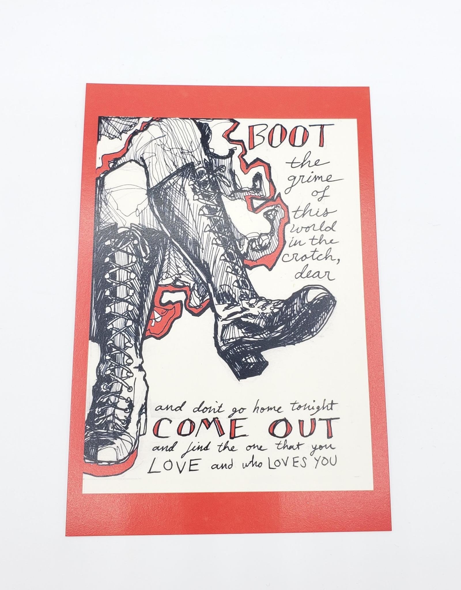 "Come Out" Postcard - Smiths Lyrics Valentines - Abacus Corvus
