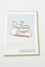 Portland Oregon Old Town Sign Greeting Card - acbc design
