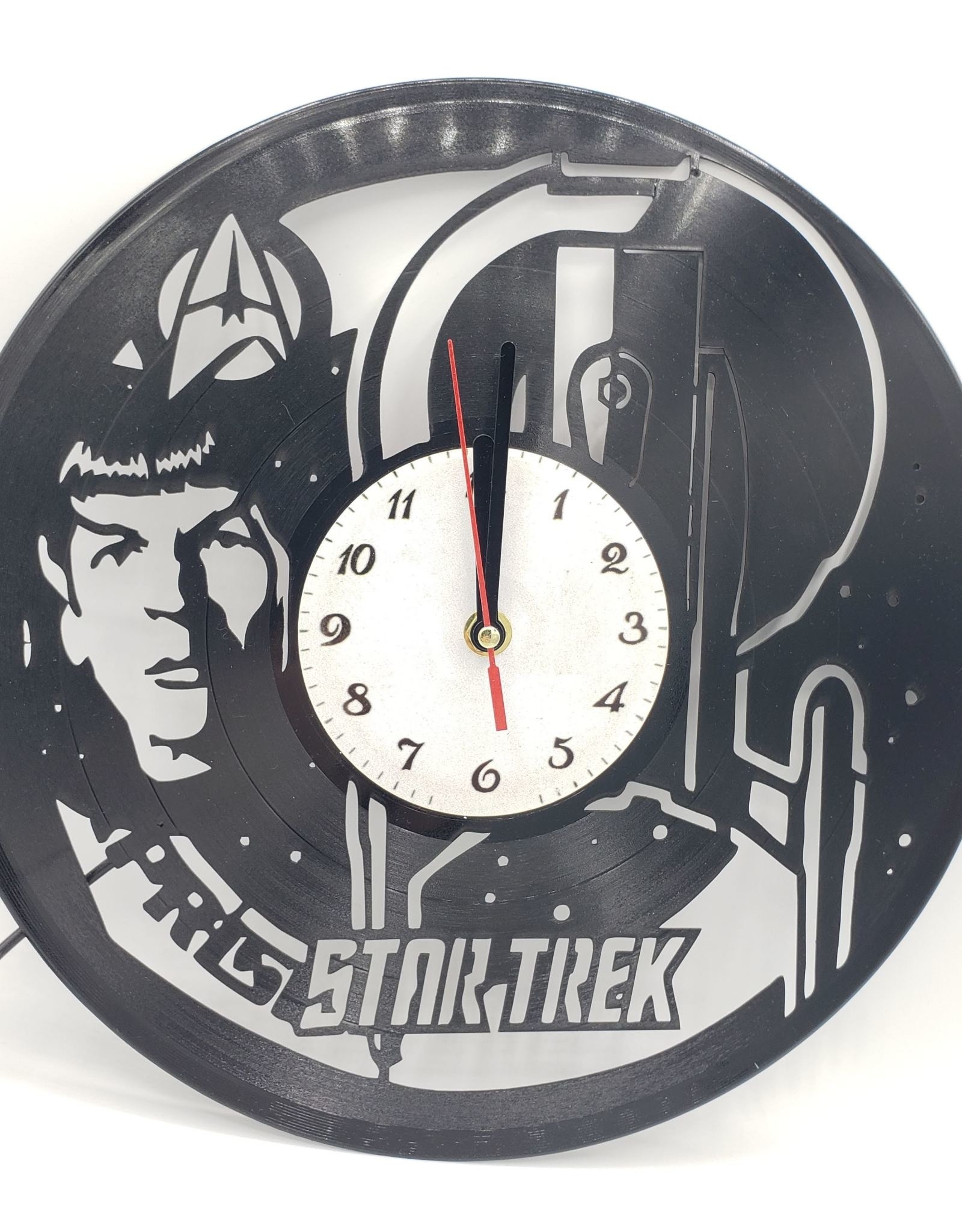 "Star Trek" Upcycled Vinyl Record Clock with LED Backlight
