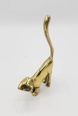 Mini Mid-century Cat Ring Holder, Vintage Brass