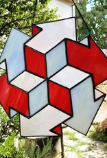 Redux Arrow Illusion Stained Glass Window Hanging