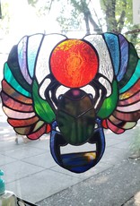 Redux Scarab Stained Glass Window Hanging