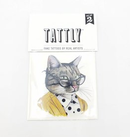 Tattly Polka Dot Tabby Cat by Ryan Berkley  - Tattly Temporary Tattoos (Pairs)