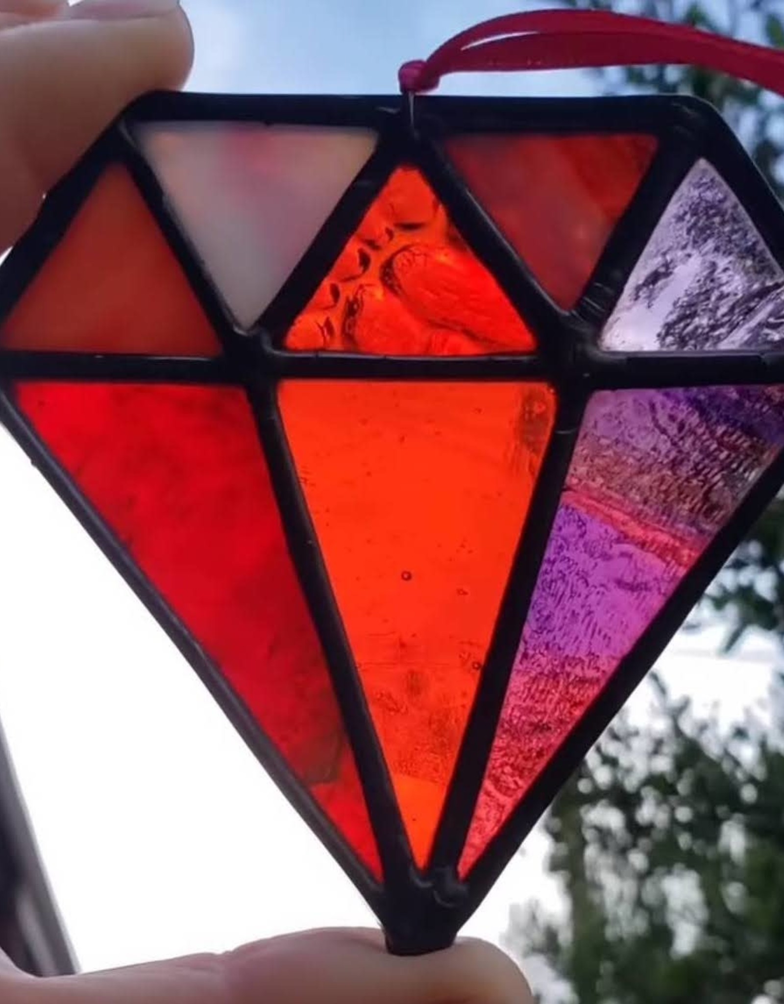 Sun catcher stained glass gem Glass Sculptures & Figurines Art