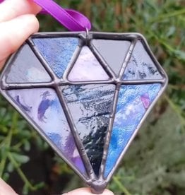 Redux Colorful Gemstone Stained Glass Sun Catcher, "Amethyst"