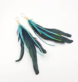Redux Feather Earrings, Medium Light Blue