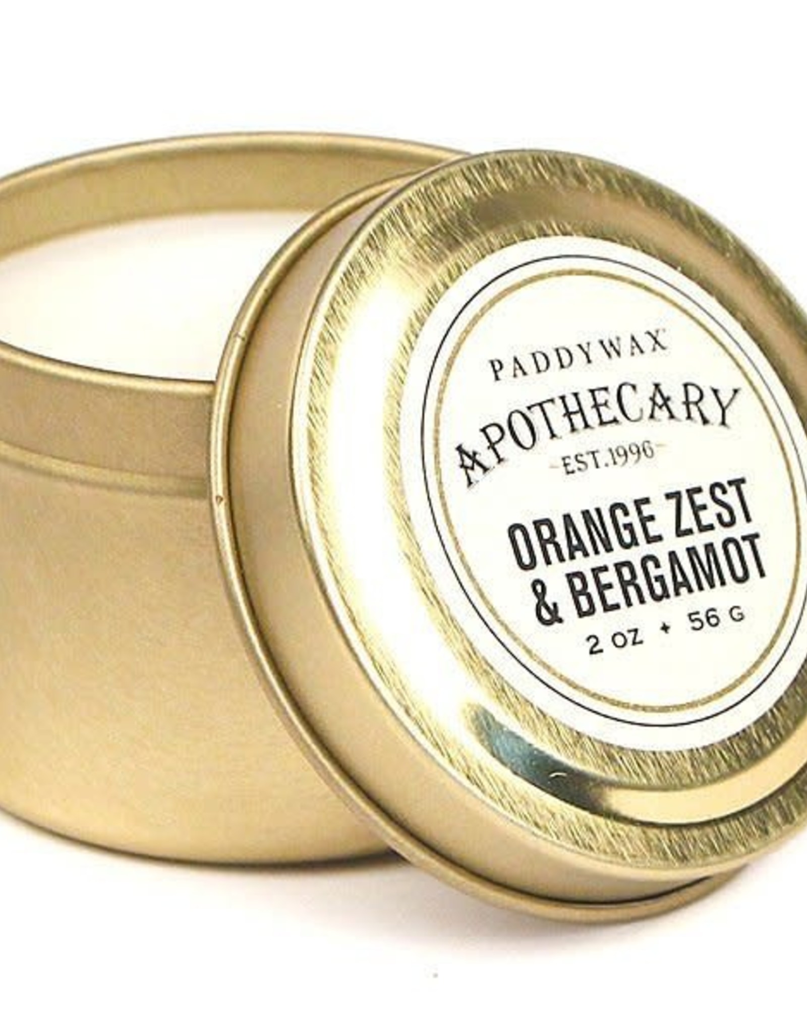 Paddywax Apothecary - Orange Zest & Bergamot Travel Tin Candle, 2oz.