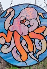 Redux Octopus Stained Glass Window Hanging
