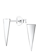 Silver Triangle Spike Stud Earrings + E-Coat (Anti-Tarnish)