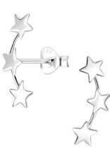 925 Jewelry Silver Triple Star Stud Earrings + E-Coat (Anti-Tarnish)