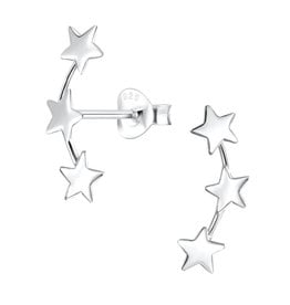 Silver Triple Star Stud Earrings + E-Coat (Anti-Tarnish)