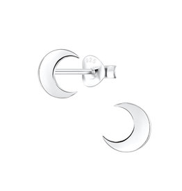 925 Jewelry Silver Moon Stud Earrings + E-Coat (Anti-Tarnish)
