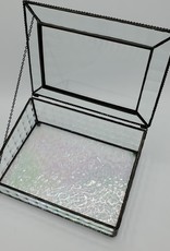 Magic Hour Glass Stained Glass Jewelry Box, Iridescent Textured glass, (lead-free solder)