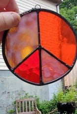 Redux Peace Sign Stained Glass Sun Catcher Reds