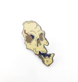Buried Skull Enamel Pin