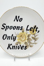 Redux "No Spoons Left" - Vintage Upcycled Plate Art