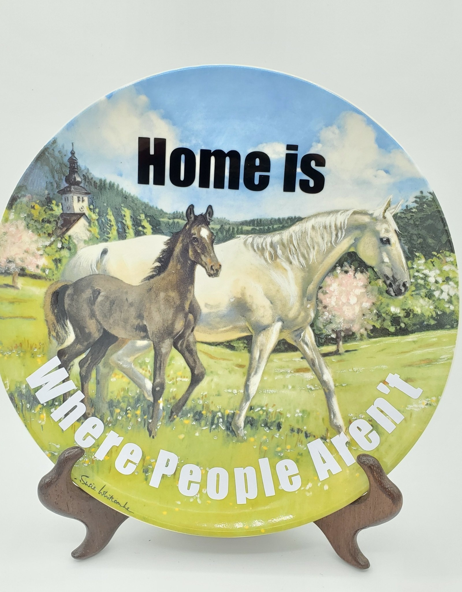 Redux "Home is where the people Aren't" - Vintage Upcycled Plate Art