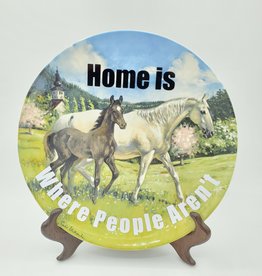 Redux "Home is where the people Aren't" - Vintage Upcycled Plate Art
