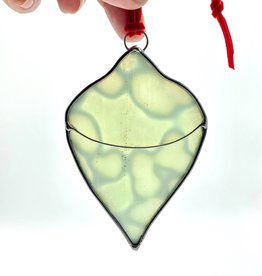 Magic Hour Glass Stained Glass Ornament, Medium Green Mottled