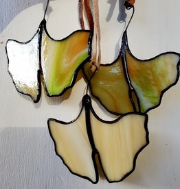 Magic Hour Glass Stained Glass Ornament, Ginko Leaf