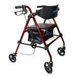 MOBB Aluminum Folding Rollator  8" Wheels Red