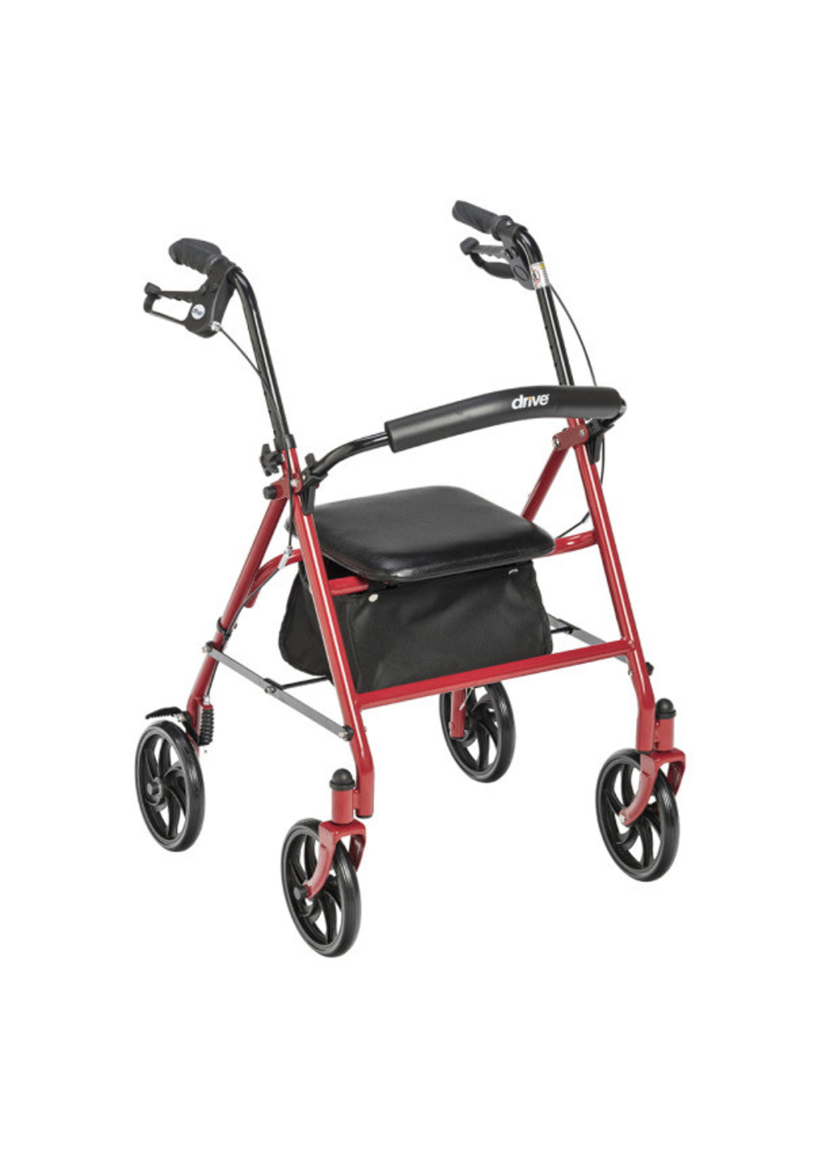 Drive Déambulateur durable à 4 roues avec roulettes de 7,5 po- Rouge/ Durable 4 Wheel Rollator with 7.5" Casters (Red)
