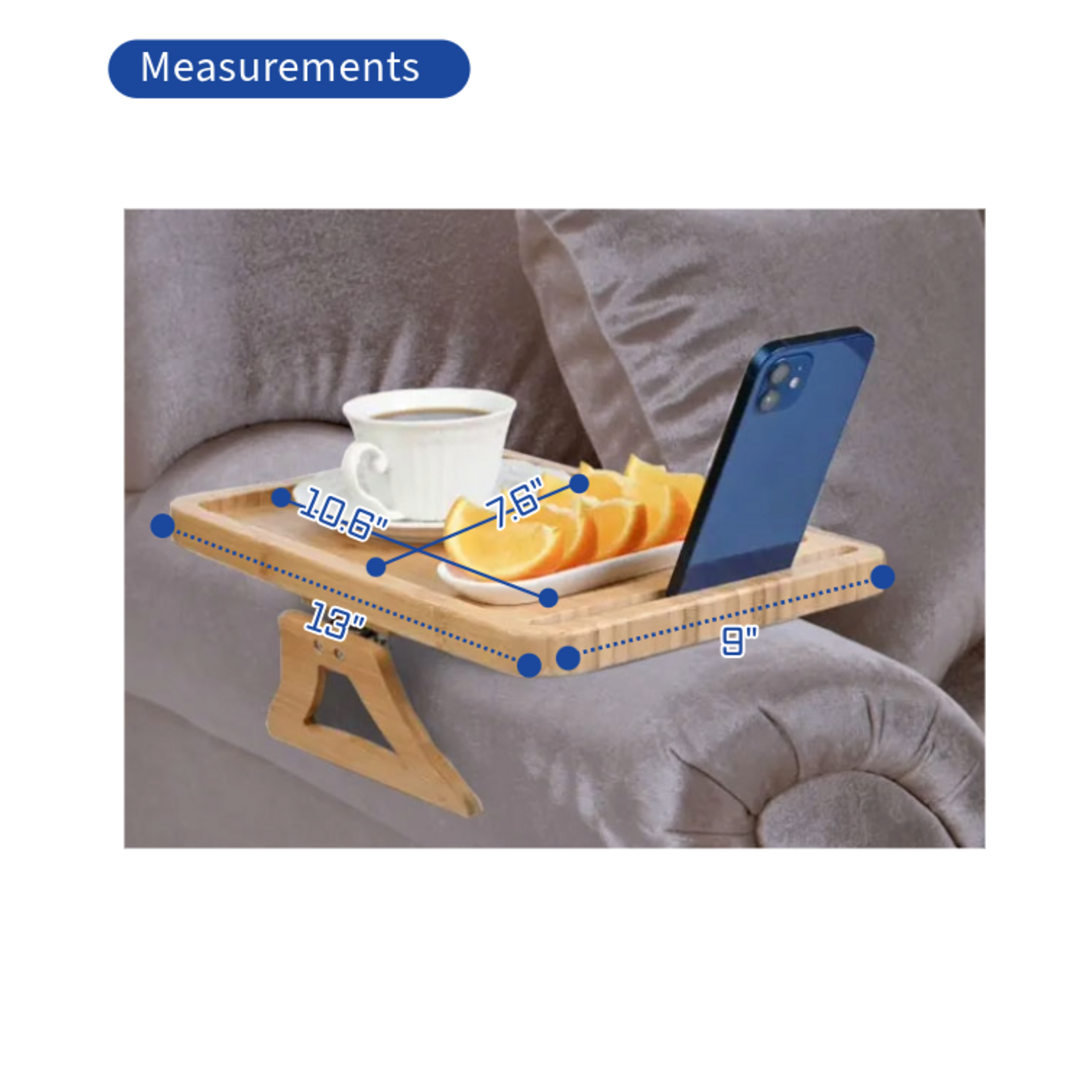 MOBB Plateau de canapé à clipser en bambou MOBB/MOBB Bamboo Clip On Couch Tray Table