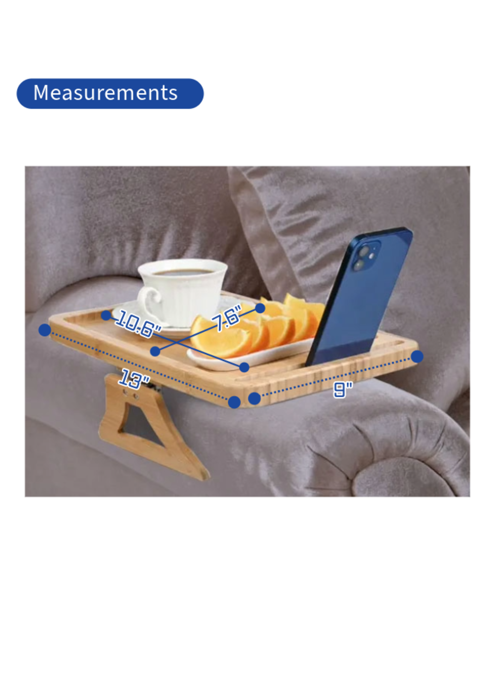 MOBB Plateau de canapé à clipser en bambou MOBB/MOBB Bamboo Clip On Couch Tray Table