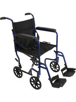 ProBasics Fauteuil roulant de transport en aluminium 19 pouces, bleu