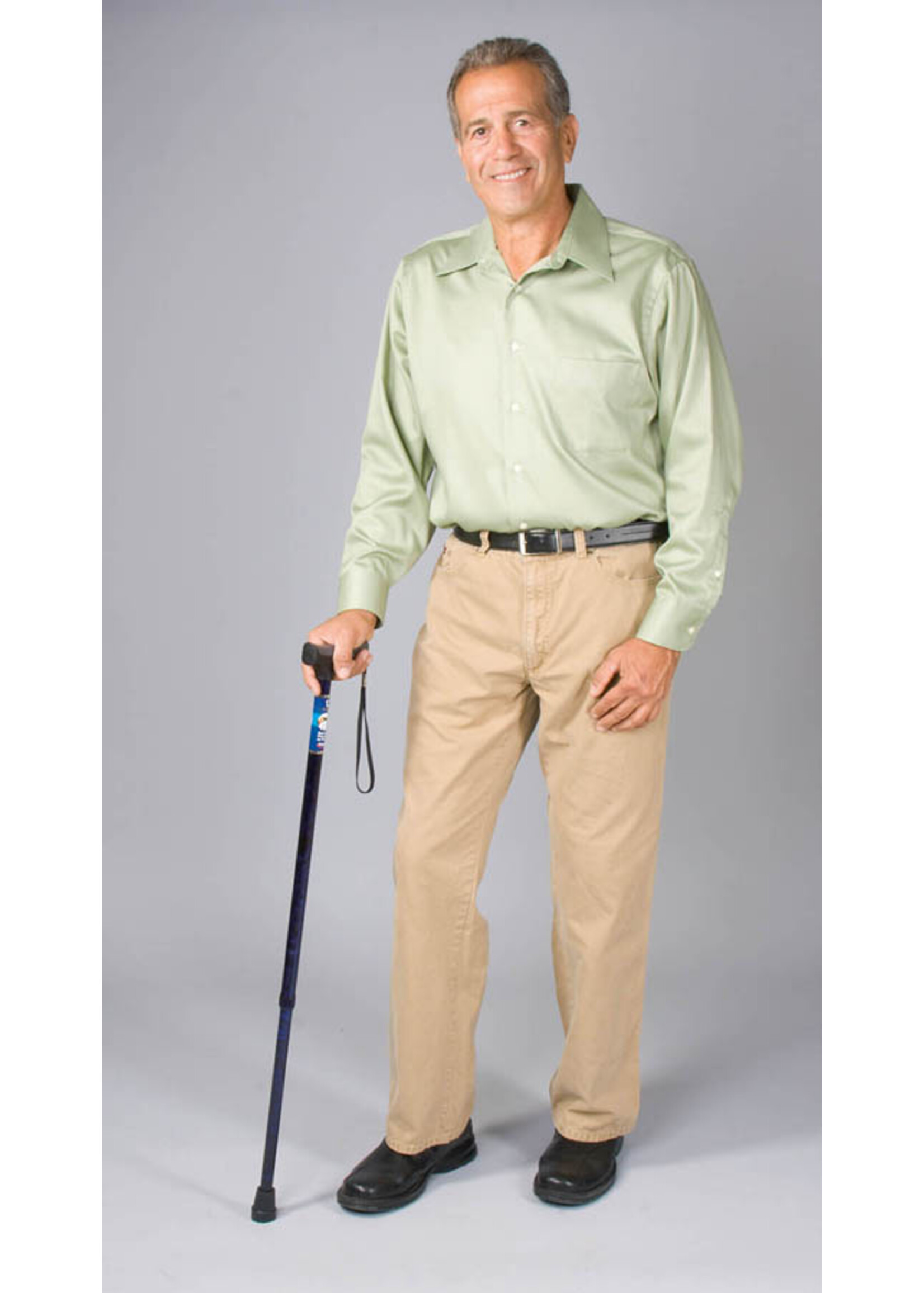 Carex Canne Derby à poignée souple - Bleu design/Soft Grip Derby Cane - Designer Blue