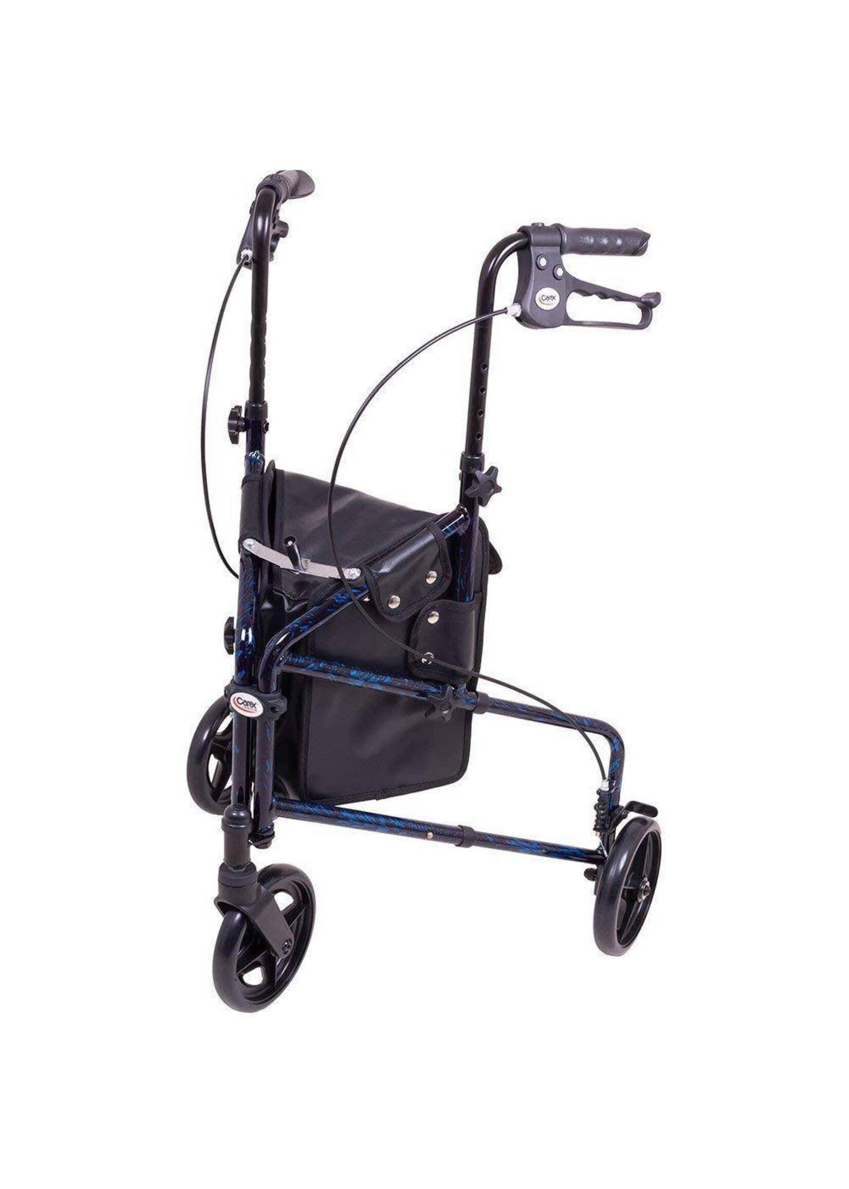 Carex Déambulateur à 3 roues - Bleu