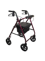Carex Déambulateur en aluminium, roues de 20 cm, couleur bordeaux/ALUMINUM ROLLATOR 8" WHEELS