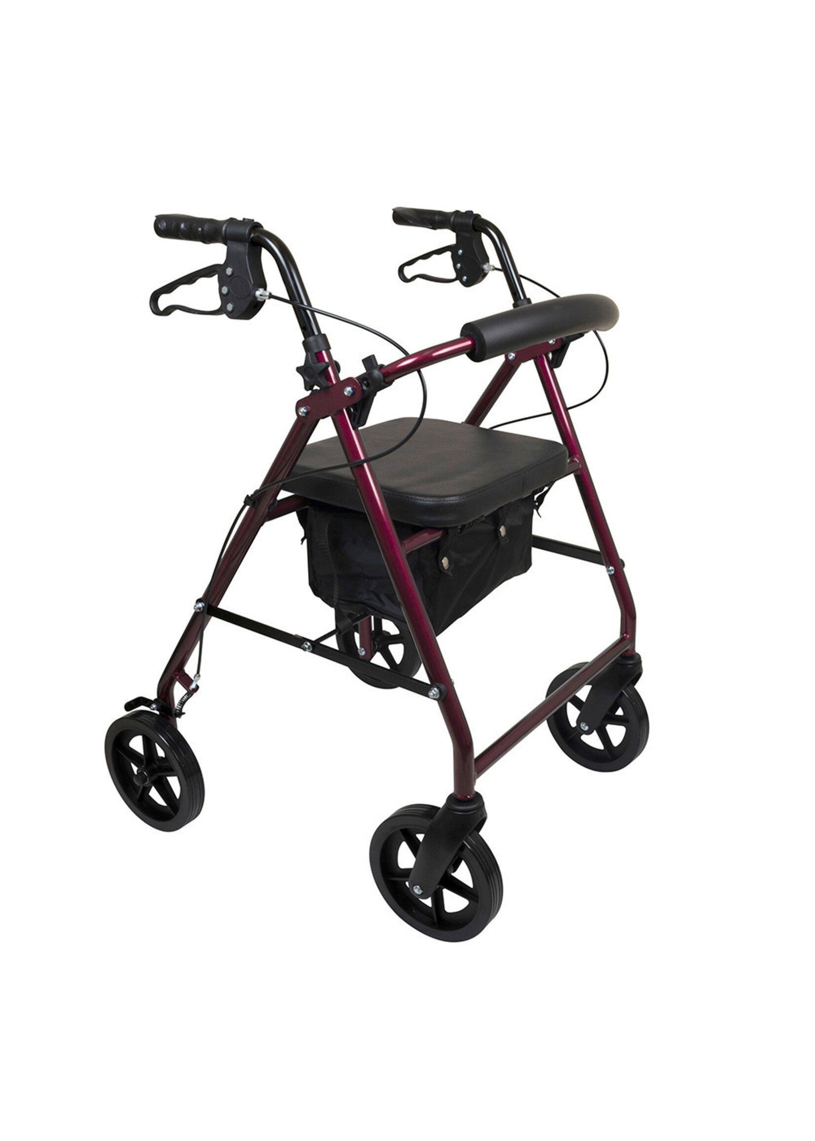Carex Déambulateur en aluminium, roues de 20 cm, couleur bordeaux/ALUMINUM ROLLATOR 8" WHEELS