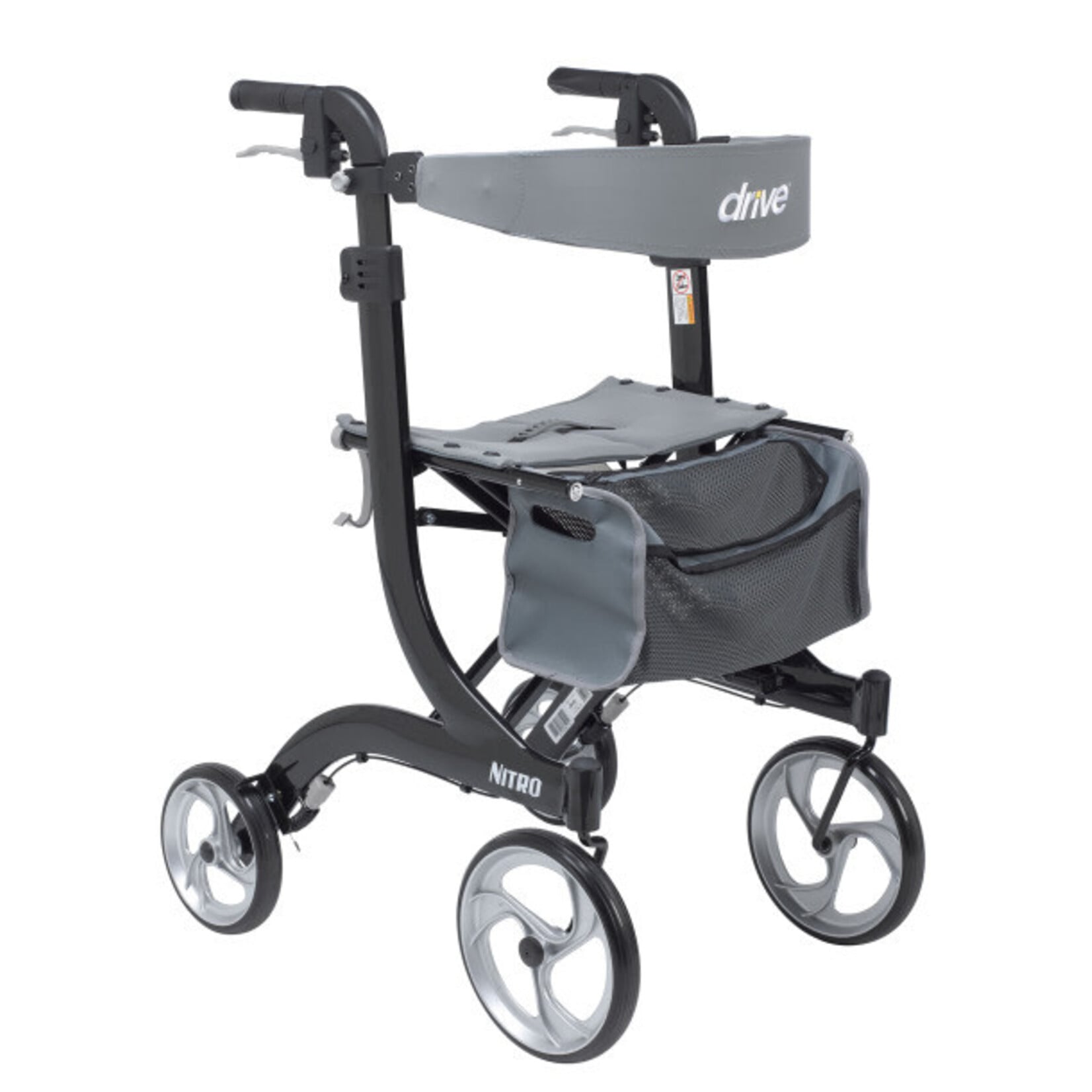 Drive Nitro Aluminum Rollator, Tall Height, 10" Casters