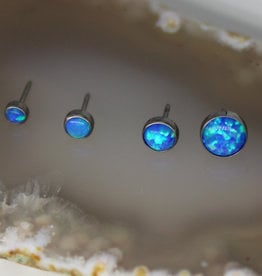 Neometal Capri Blue Opal Cabochon Titanium