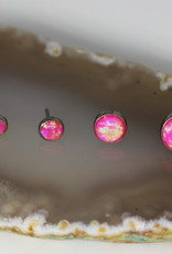 Neometal Prong set Pink Opal Cabochon Titanium