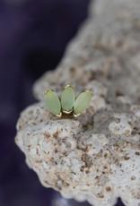 BVLA BVLA Yellow Gold Marquise Fan with Sandblasted Chrysoprase