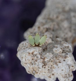 BVLA BVLA Yellow Gold Marquise Fan with Sandblasted Chrysoprase