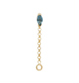 Quetzalli London Blue Topaz Marquise Dangle with 15mm Chain