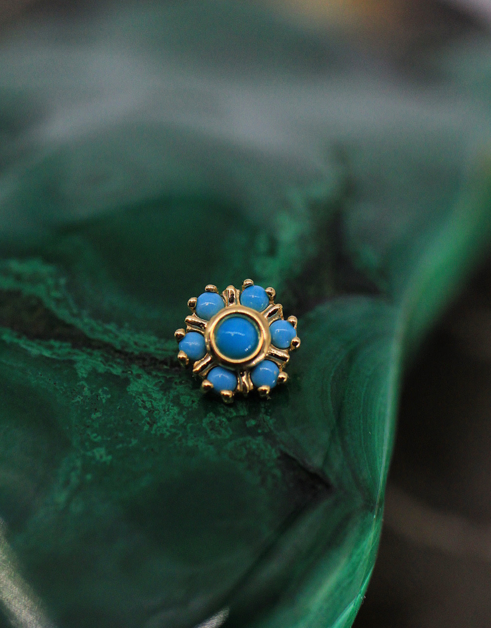 BVLA Threaded Toltec with Turquoise YG
