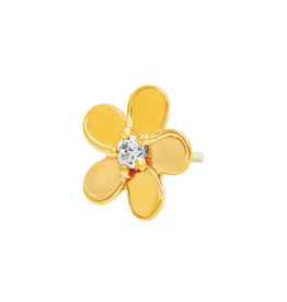 Junipurr Threadless Flower with CZ Yellow Gold