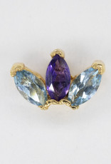 Quetzalli Triple Marquise with Amethyst + Sky Blue Topaz YG
