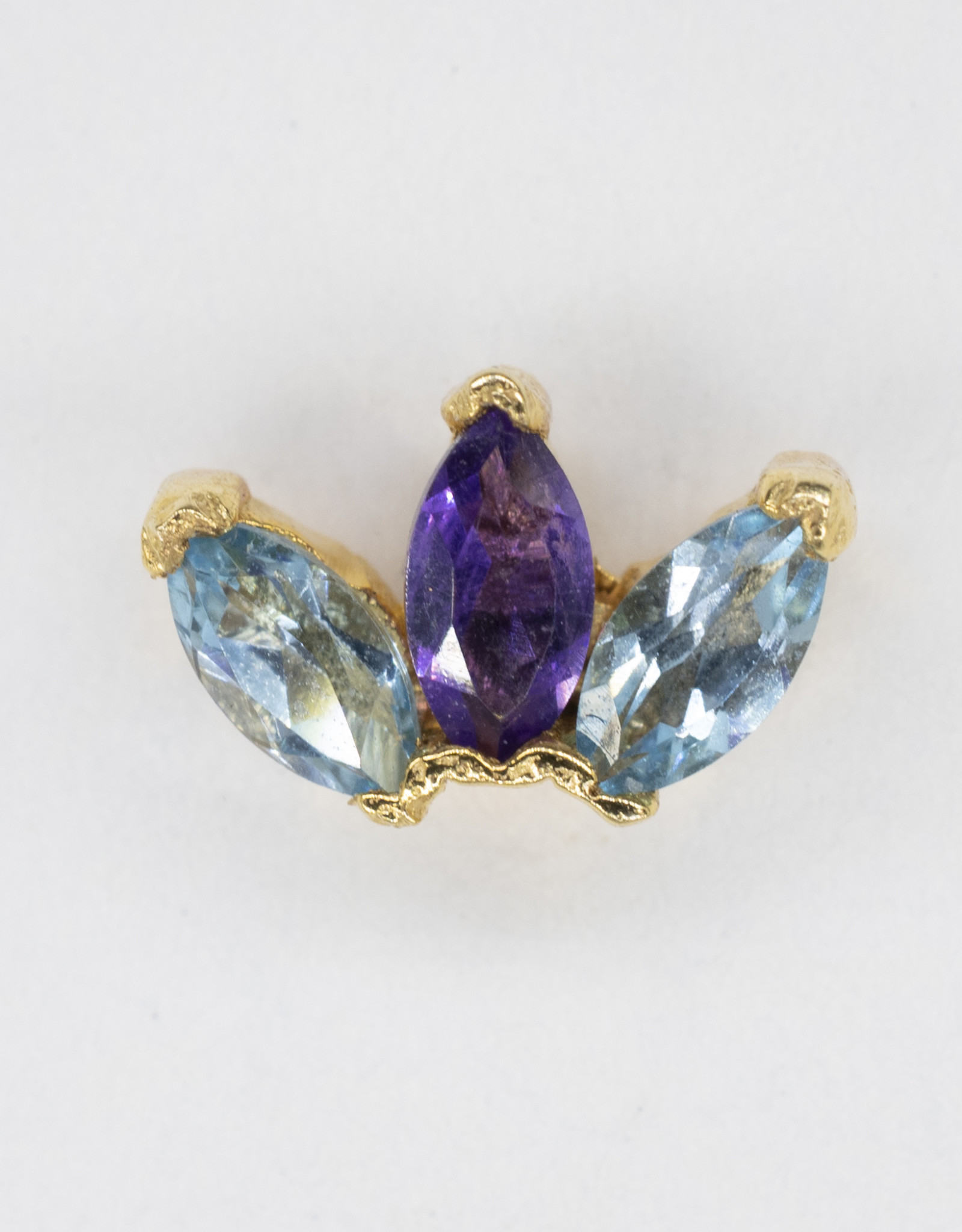 Quetzalli Triple Marquise with Amethyst + Sky Blue Topaz YG