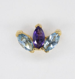 Quetzalli Triple Marquise with Amethyst + Sky Blue Topaz YG
